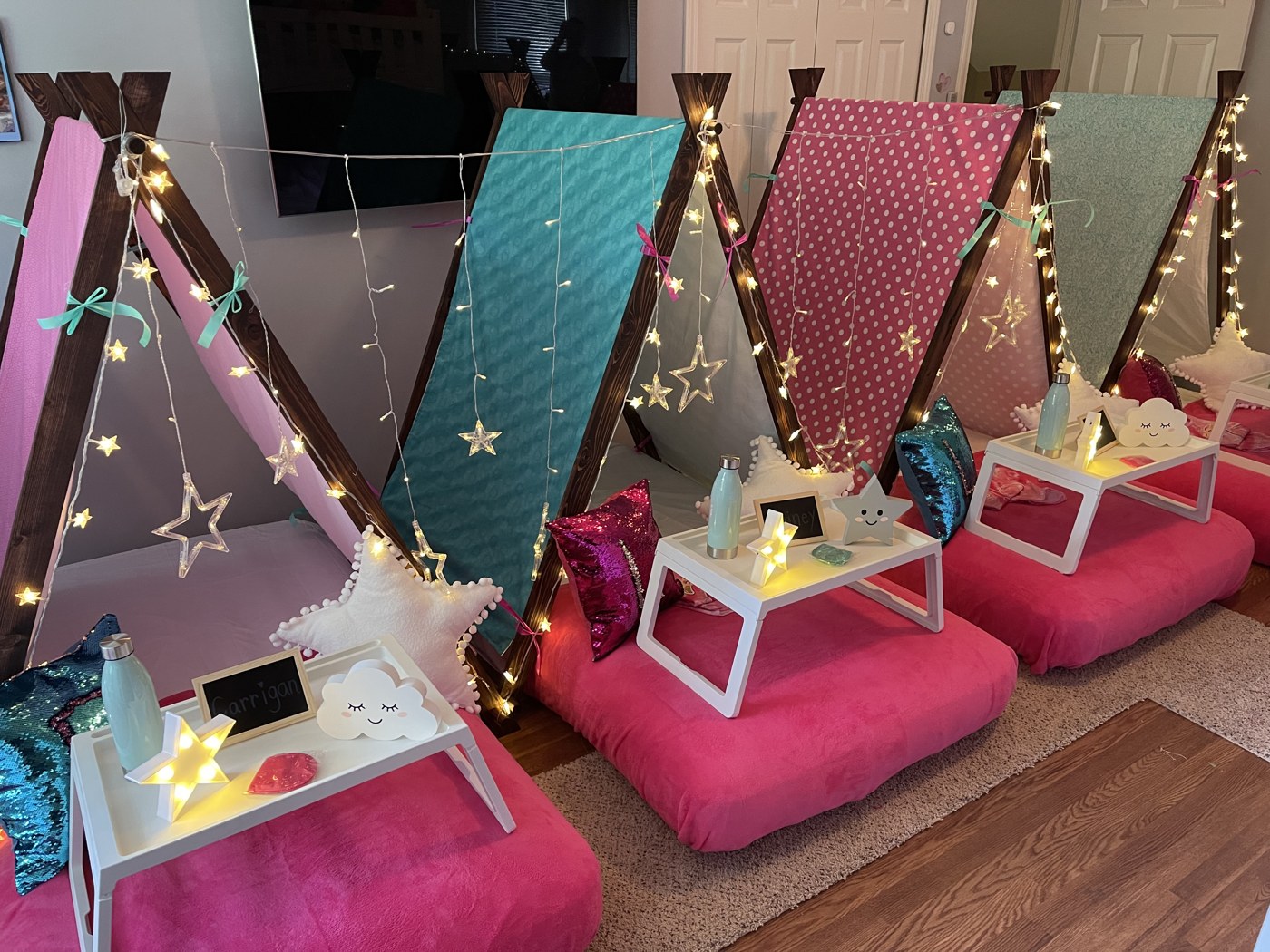 All American Girl sleepover setup by Sweet Home Campers